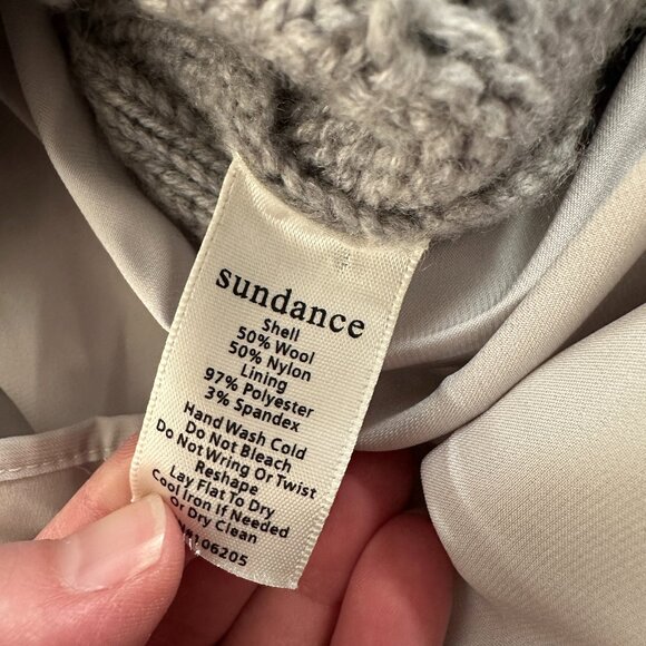 NWT Sundance Leah Mae Pointelle Sweater Dress Wool Blend SMALL Gray Long Sleeve - Picture 6 of 7